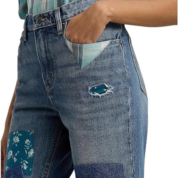 Ralph Lauren Womens Patchwork Boyfriend Jeans 6-8 - Picture 10 of 10